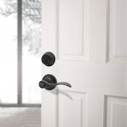 Entry Keyed Door Levers Lock with Double Cylinder Deadbolts Keyed Alike, Oil Rubbed Bronze Finish DL12061ET-102ORB - Probrico