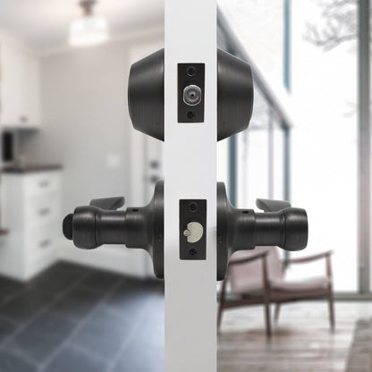 Entry Keyed Door Levers Lock with Double Cylinder Deadbolts Keyed Alike, Oil Rubbed Bronze Finish DL12061ET-102ORB - Probrico