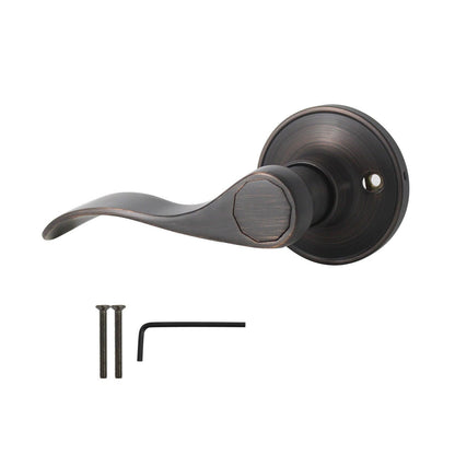 Wave Style Door Handle Keyed Entry/Privacy/Passage/Dummy Door Lock Levers, Oil Rubbed Bronze DL12061ORB - Probrico