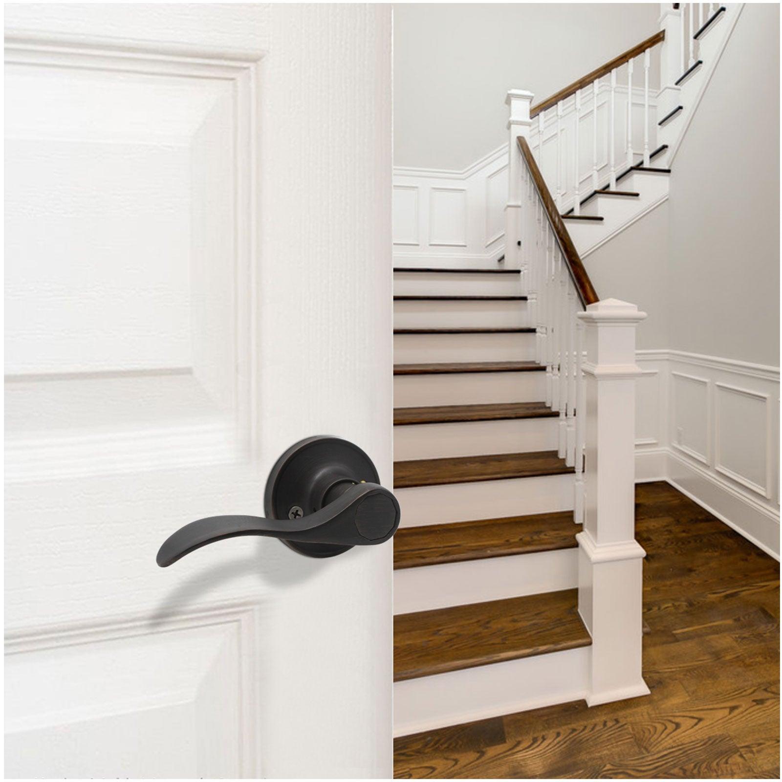 House Guard Hardware Oil Rubbed Bronze Door Lever Handle – Privacy/Passage/Dummy – 6300DBR-ET-BK-PS