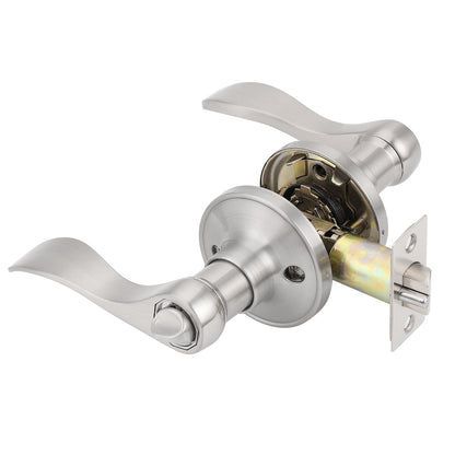 Keyed Alike Door Locks Lever, Satin Nickel Finish Keyed Entry Door Handle DL12061SNET - Probrico