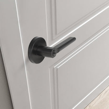 Heavy Duty Door Lock in Black Finish, Straight Lever Style Door Lever Privacy Door Handle DL1637BKBK - Probrico