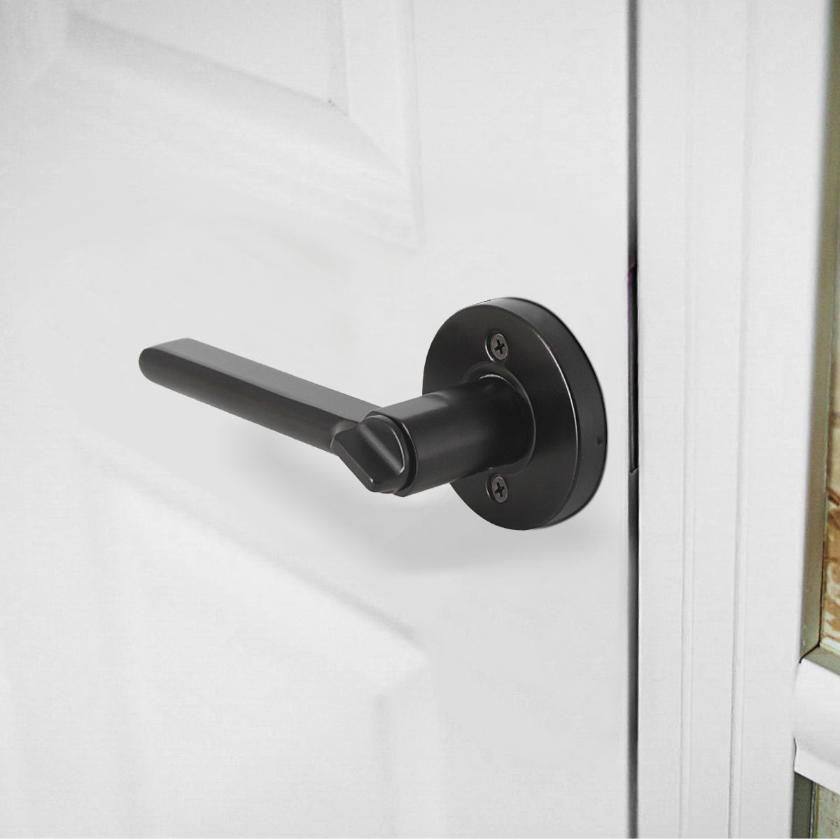 Heavy Duty Door Handles Black Finish, Straight Lever Style Door Lever, Entry Keyed Alike/Privacy Lock, Passage/Dummy HandleDL1637BK