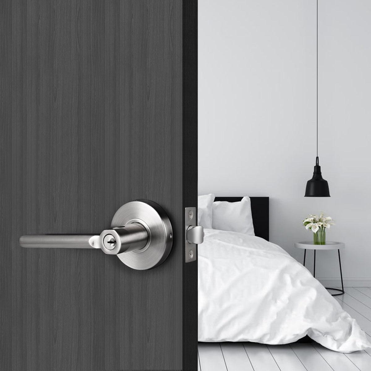Heavy Duty Door Handles Satin Nickel Finish Keyed/Privacy/Passage/Dummy Door Lock Levers - DL1637SN