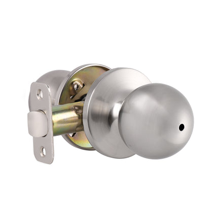 Single Connect Rod Round Ball Knobs Entrance/Privacy/Passage/Dummy Door Lock Knob, Satin Nickel Finish DL5763SN - Probrico