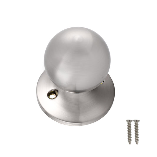 Single Connect Rod Round Ball Knobs Entrance/Privacy/Passage/Dummy Door Lock Knob, Satin Nickel Finish DL5763SN - Probrico