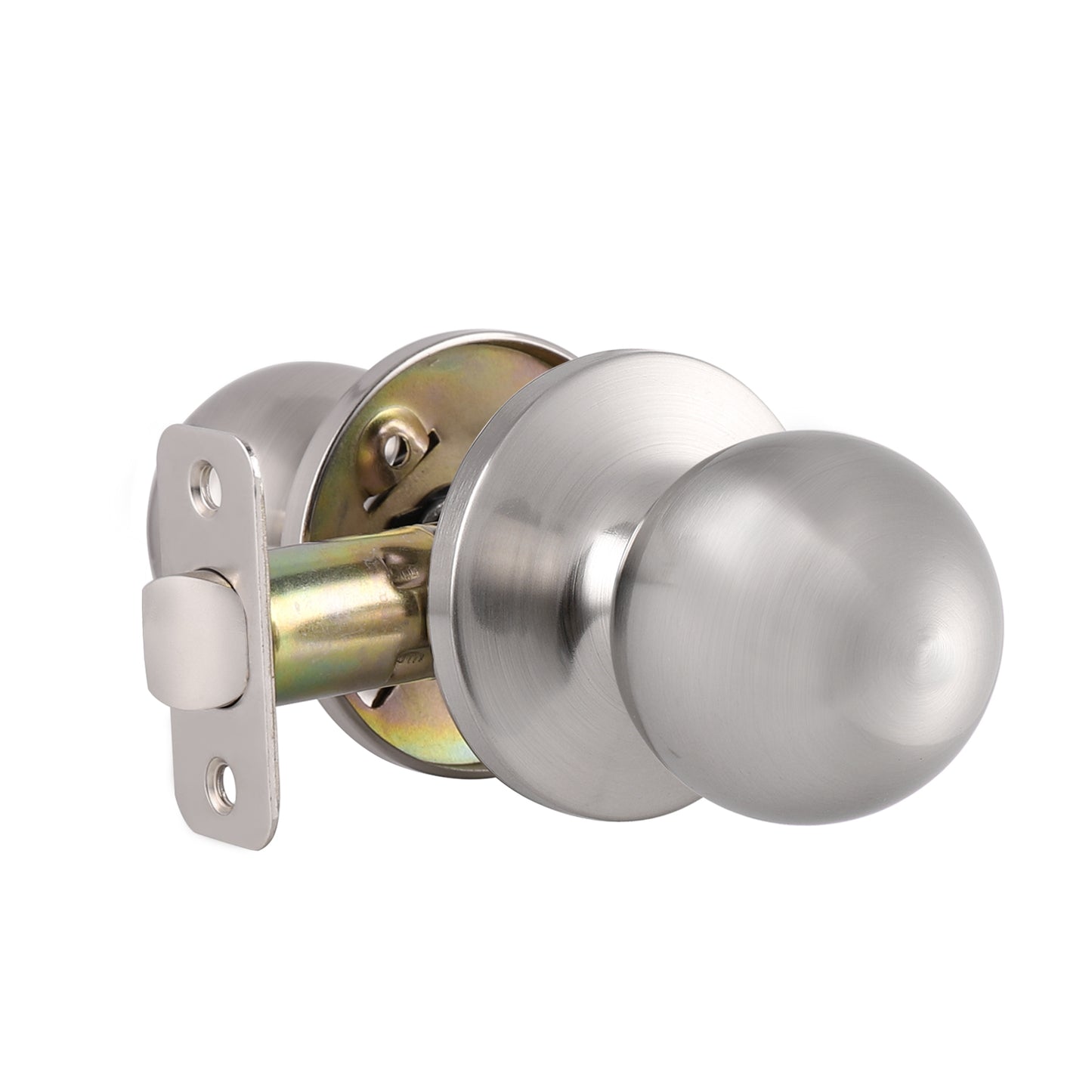 Single Connect Rod Round Ball Knobs Entrance/Privacy/Passage/Dummy Door Lock Knob, Satin Nickel Finish DL5763SN - Probrico