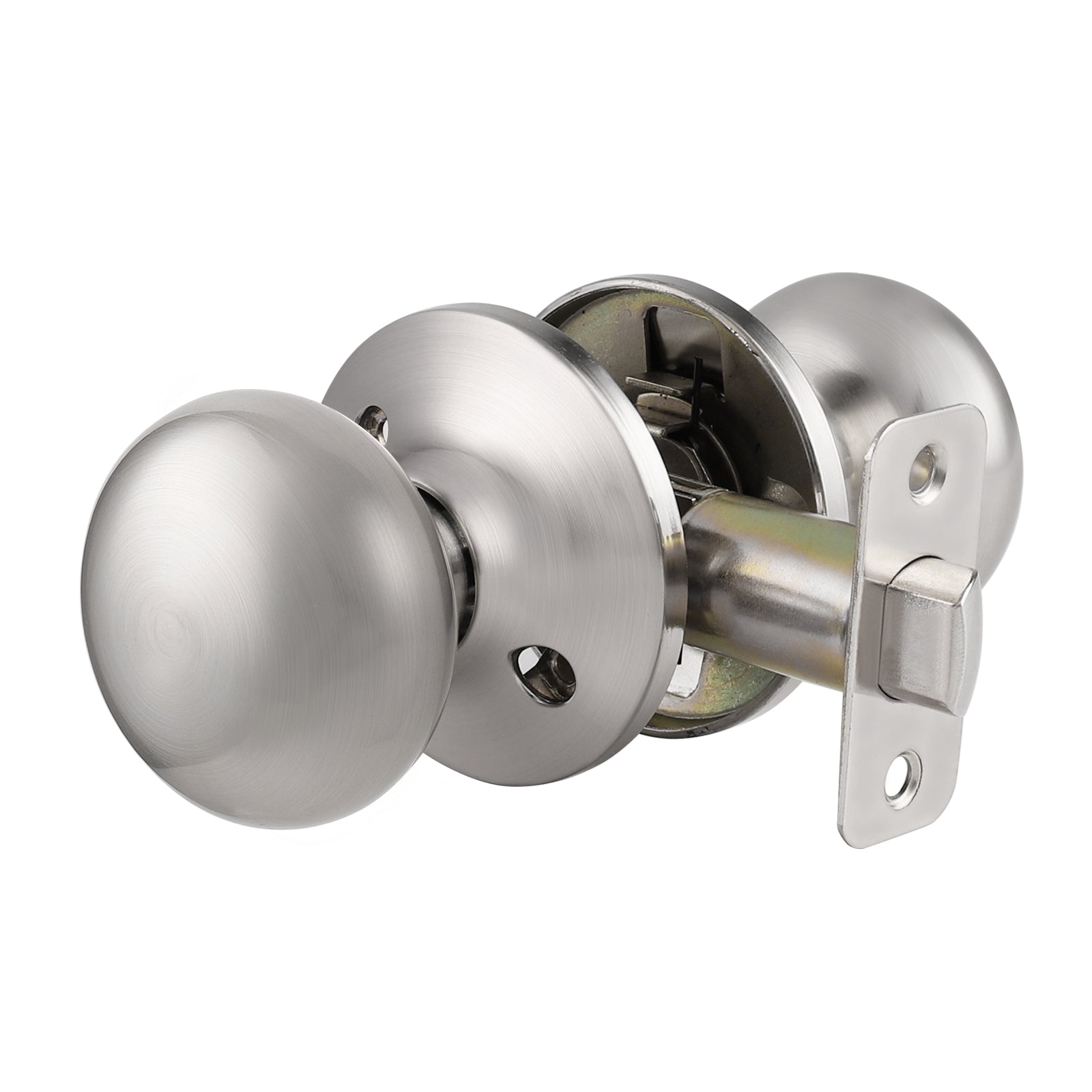 Satin Nickel Closet Hallway Passage Door Knob with Universal Latch DL5766SNPS - Probrico