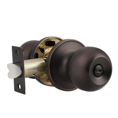 Round Ball Knobs Entrance Privacy Passage Dummy Door Lock Knob, Oil Rubbed Bronze Finish DL607ORB - Probrico