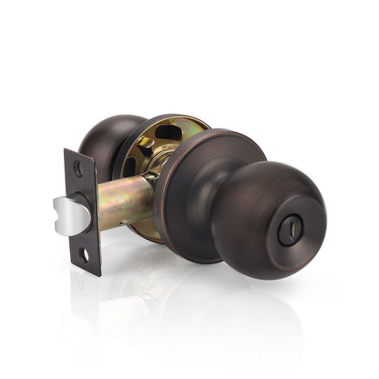 Round Ball Knobs Privacy Door Lock Knob, Oil Rubbed Bronze Finish DL607ORBBK