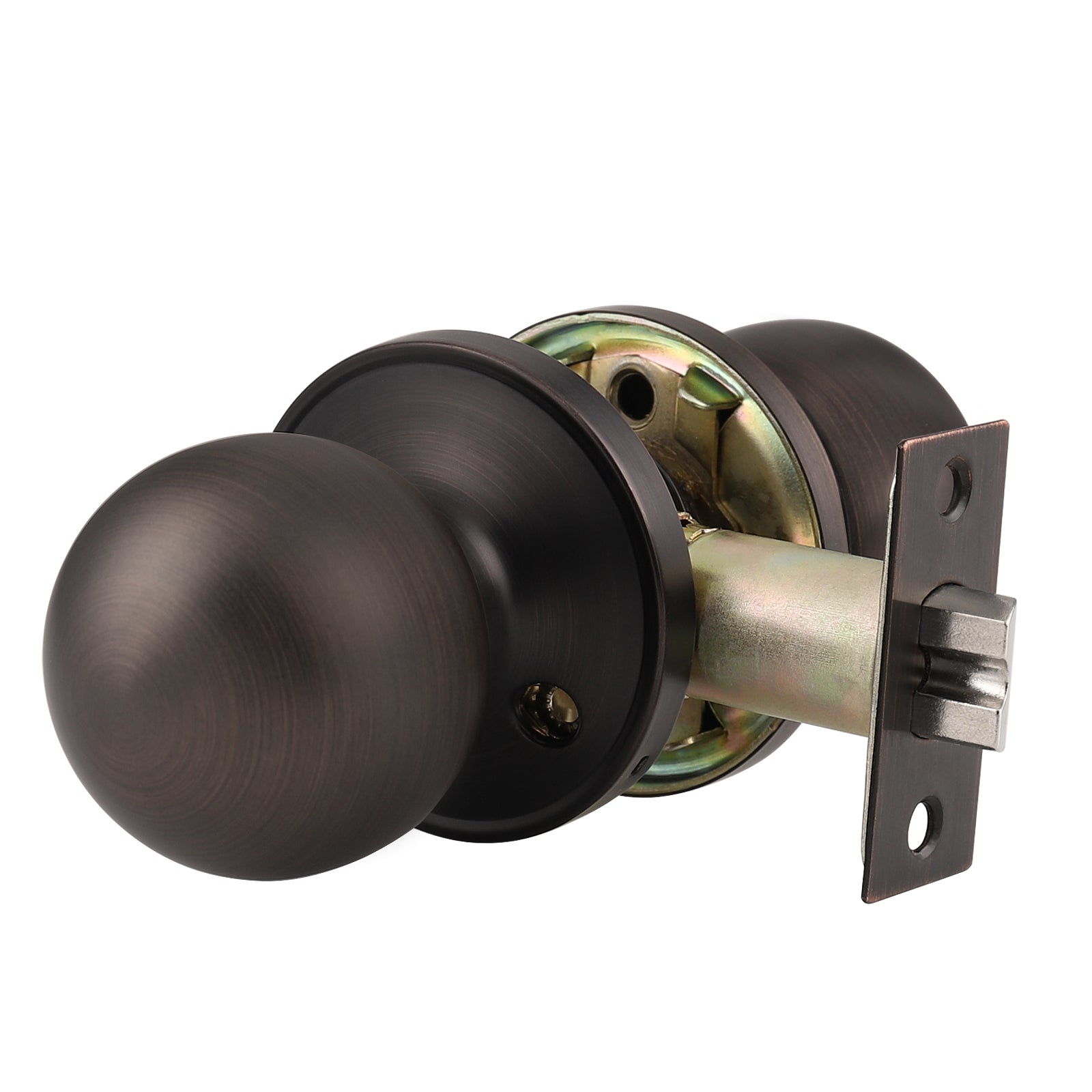 Passage Door Knobs Oil Rubbed Bronze Finish, Rould Knob Style DL607ORBPS - Probrico