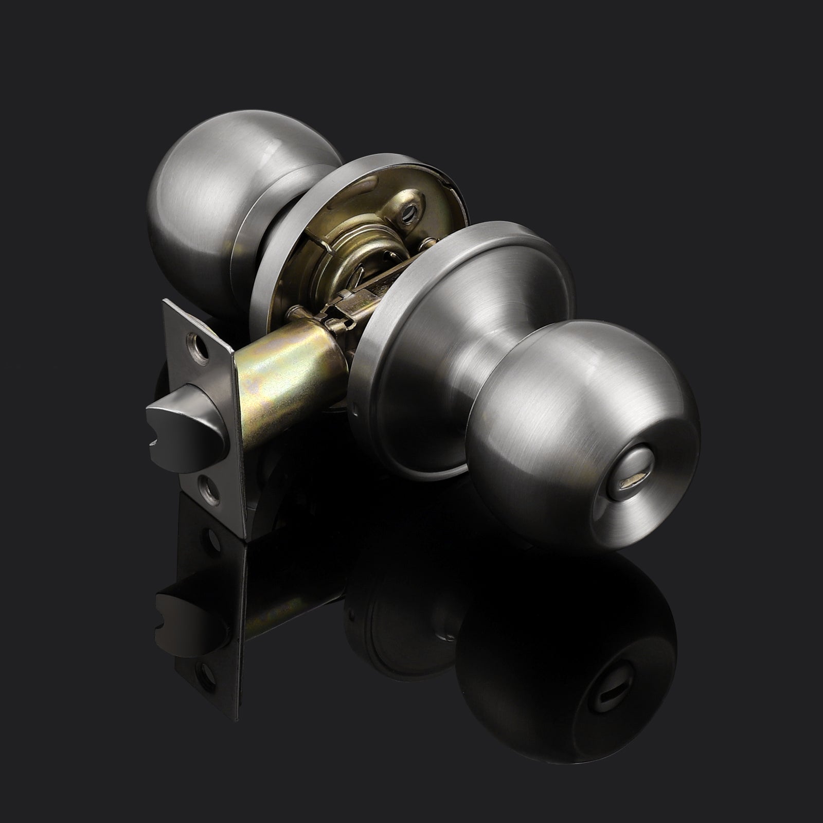 Satin Nickel Round Ball Knobs Keyed Entry/Privacy/Passage/Dummy Door Lock Knob, Satin Nickel Finish DL607SN