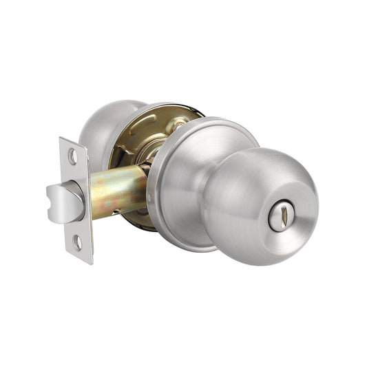 Round Ball Knobs Keyed Entry/Privacy/Passage/Dummy Door Lock Knob, Satin Nickel Finish DL607SN - Probrico