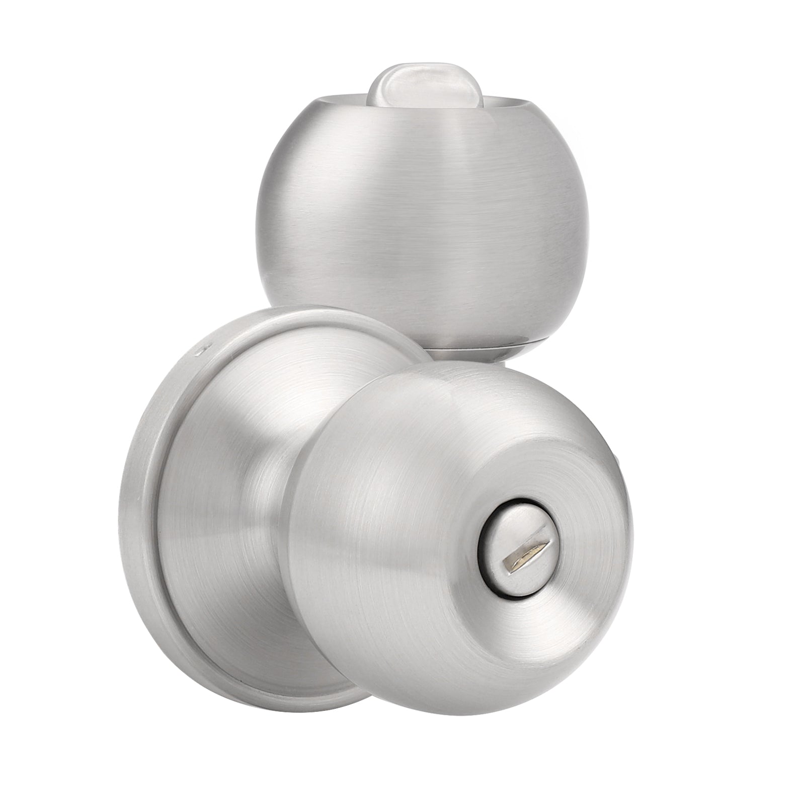 Satin Nickel Round Ball Knobs Keyed Entry/Privacy/Passage/Dummy Door Lock Knob, Satin Nickel Finish DL607SN