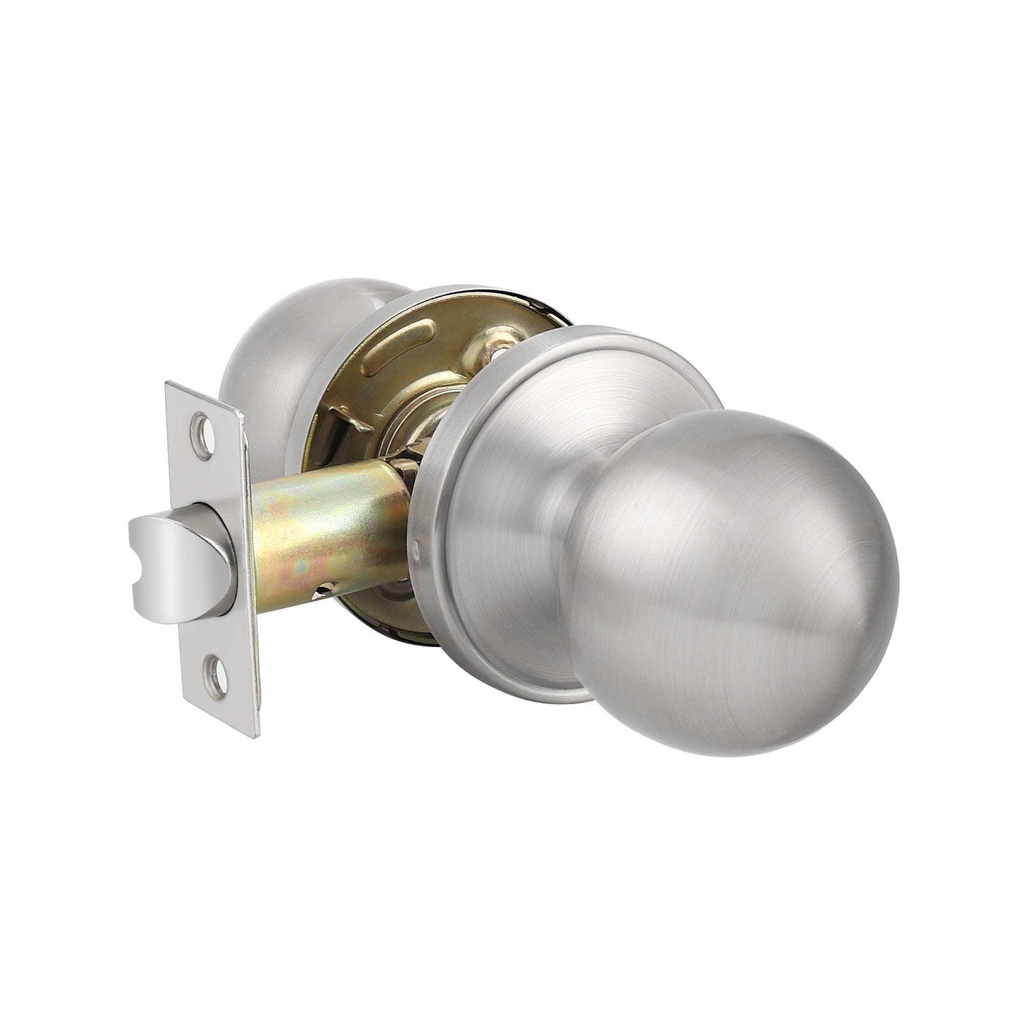 Round Ball Knobs Keyed Entry/Privacy/Passage/Dummy Door Lock Knob, Satin Nickel Finish DL607SN - Probrico