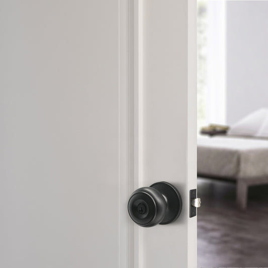 Flat Ball Knob Black Finish Keyed Alike/Keyed/Privacy/Passage/Dummy Door Knobs Locks DL609BK - Probrico