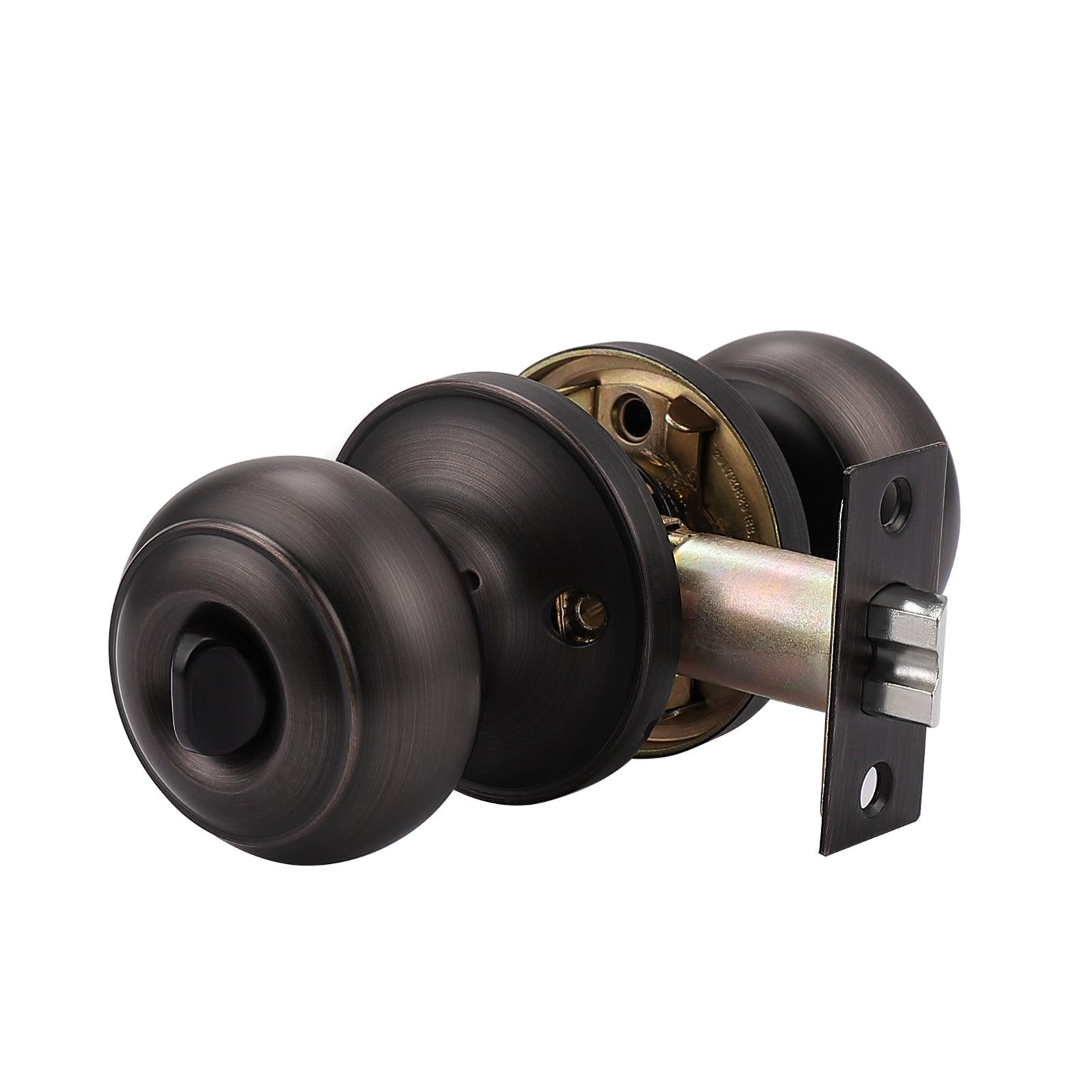 Flat Ball Knobs Keyed Alike/Entry Keyed/Privacy/Passage/Dummy Door Lock Knob, Oil Rubbed Bronze Finish DL609ORB - Probrico