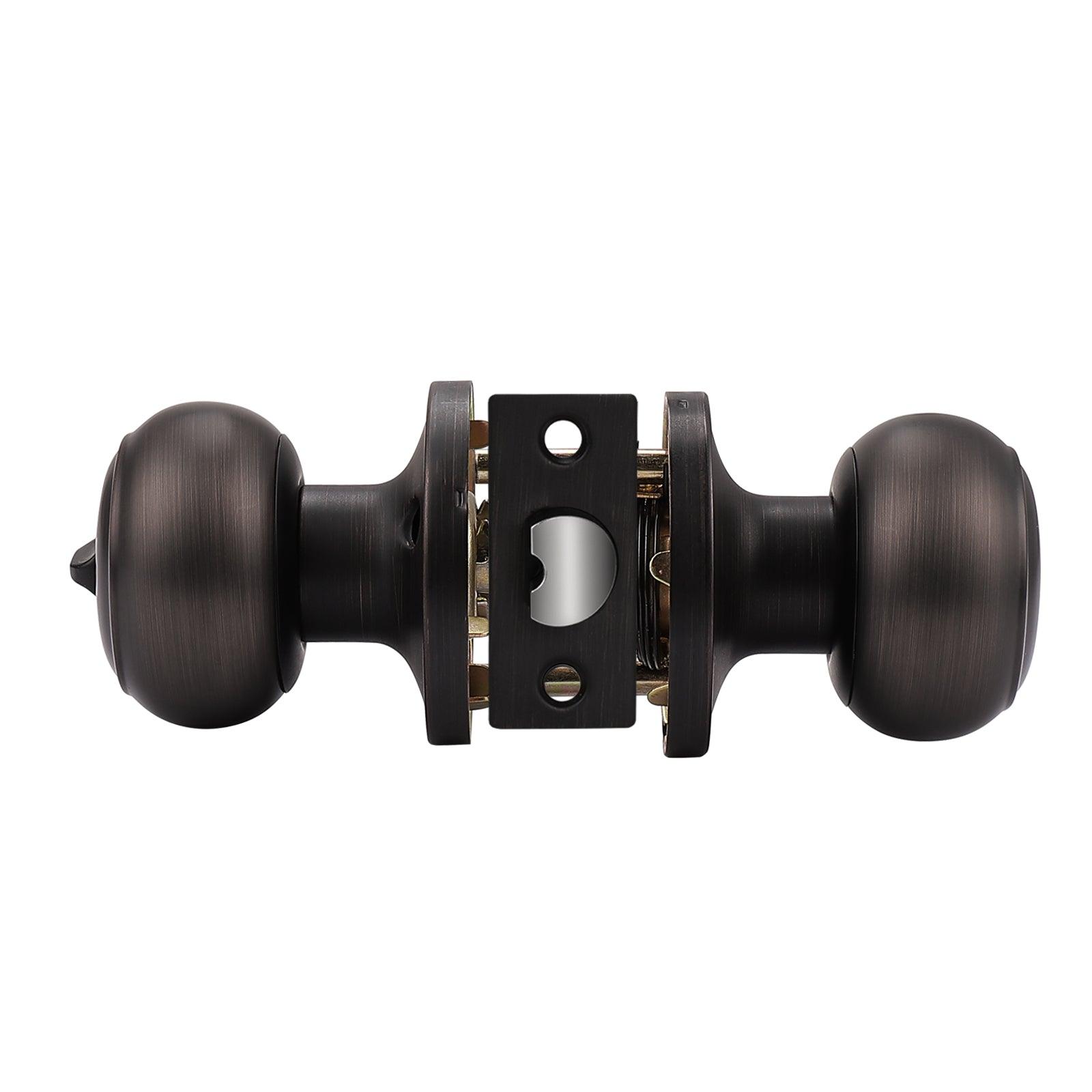 Flat Ball Knobs Keyed Alike/Entry Keyed/Privacy/Passage/Dummy Door Lock Knob, Oil Rubbed Bronze Finish DL609ORB
