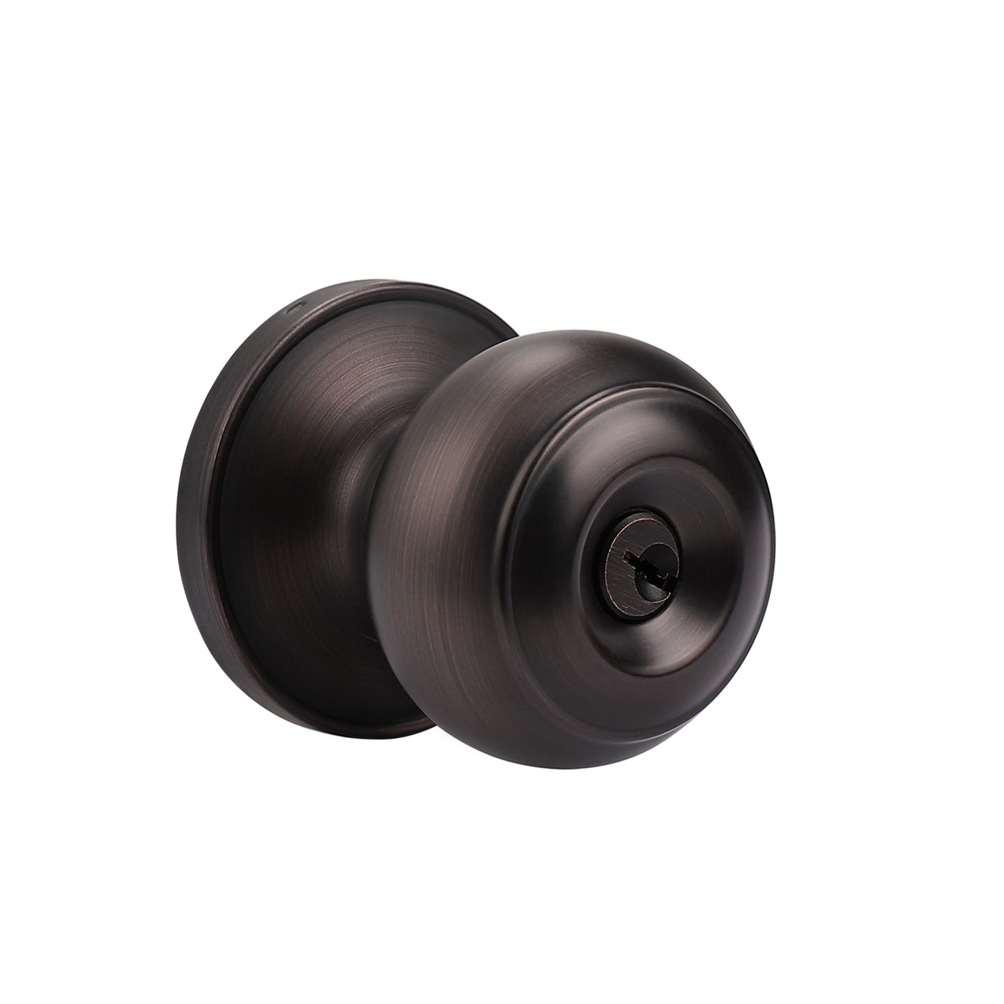 Keyed Entry Door Knob Lock, Oil Rubbed Bronze Finish, Flat Ball Knobs DL609ORBET - Probrico