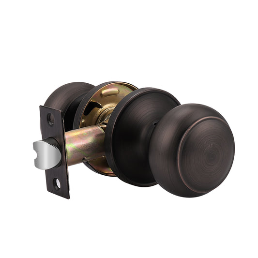 Passage Door Lock No Key Interior Closet Hall Door Knobs Oil Rubbed Bronze Finish DL609ORBPS - Probrico