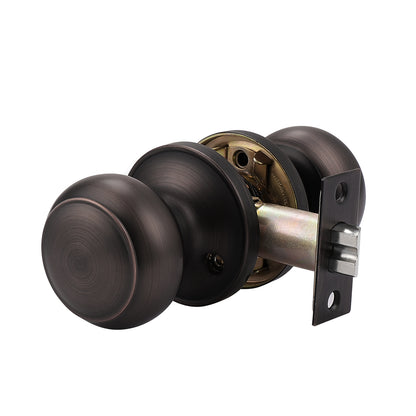 Passage Door Lock No Key Interior Closet Hall Door Knobs Oil Rubbed Bronze Finish DL609ORBPS - Probrico