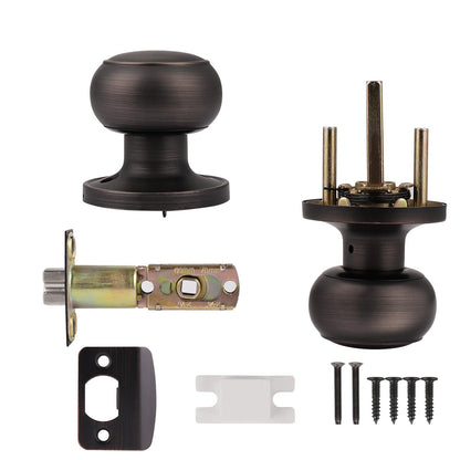 Flat Ball Knobs Keyed Alike/Entry Keyed/Privacy/Passage/Dummy Door Lock Knob, Oil Rubbed Bronze Finish DL609ORB - Probrico