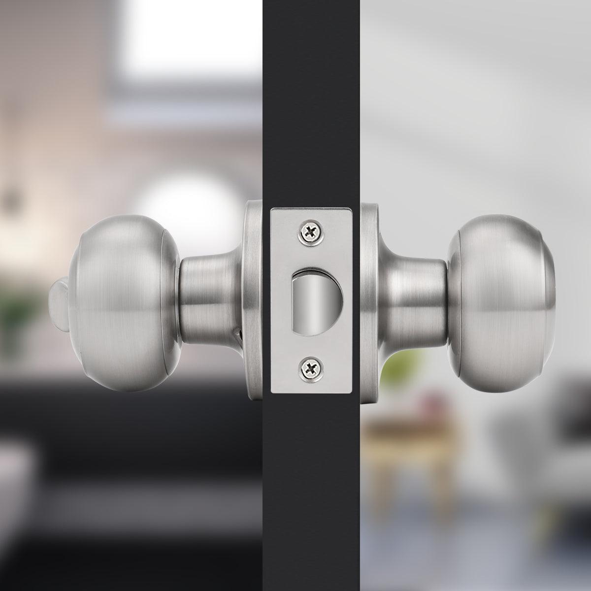 Flat Ball Knobs Keyed Alike/Entry Keyed/Privacy/Passage/Dummy Door Lock Knobs DL609SN Satin Nickel Finish - Probrico