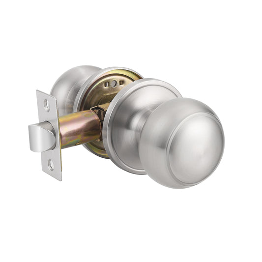 Passage Door Knob Set Brushed Nickel Finish Closet Hall Door Knobs - 3PACK DL609SNPS - Probrico