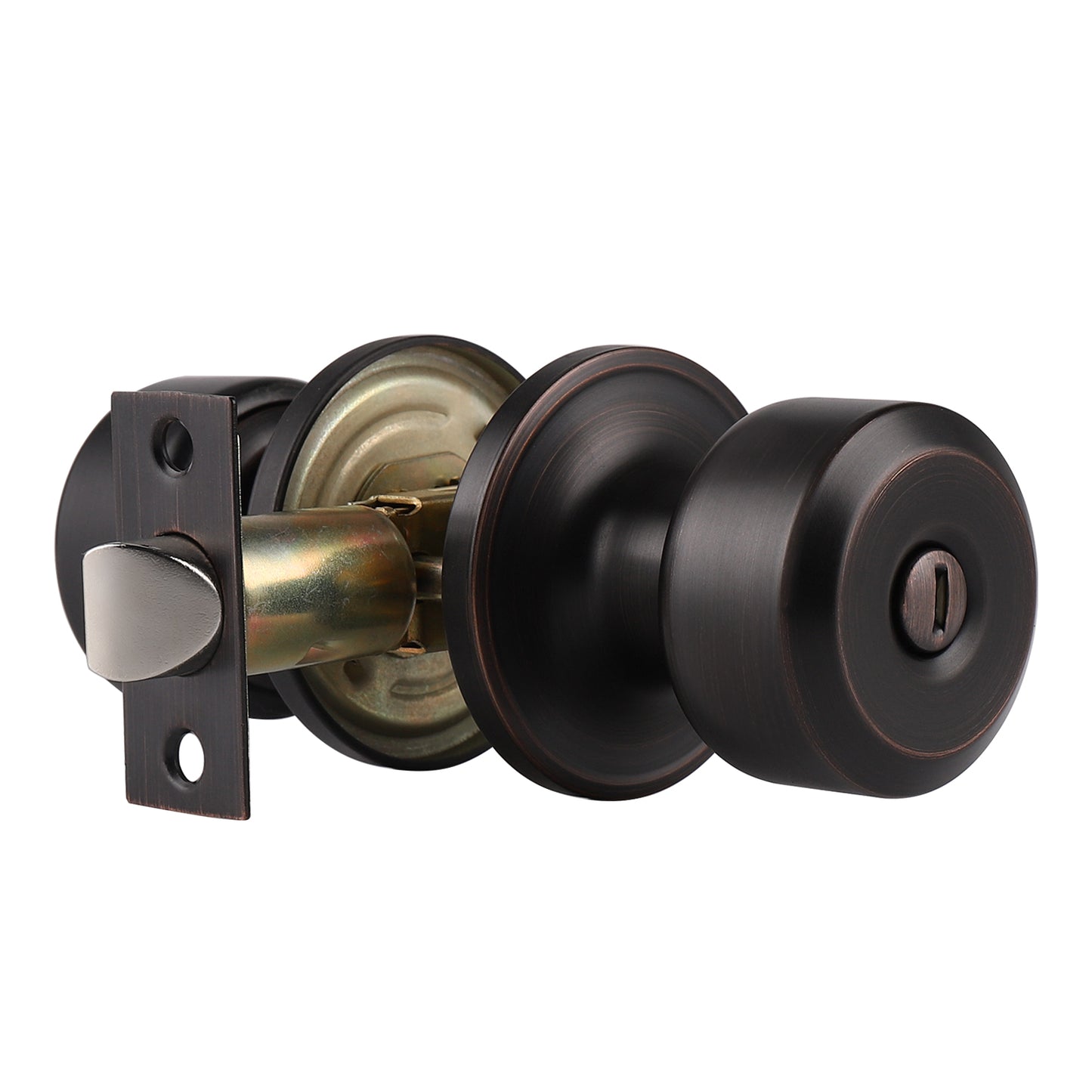 Modern Door Knob Set with Round Rose, Privacy Door Lock for Bedroom Bathroom DL610 - Probrico