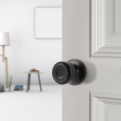 Modern Door Knob Set with Round Rose, Passage Door Lock for Closet and Hallway No Key DL610 - Probrico