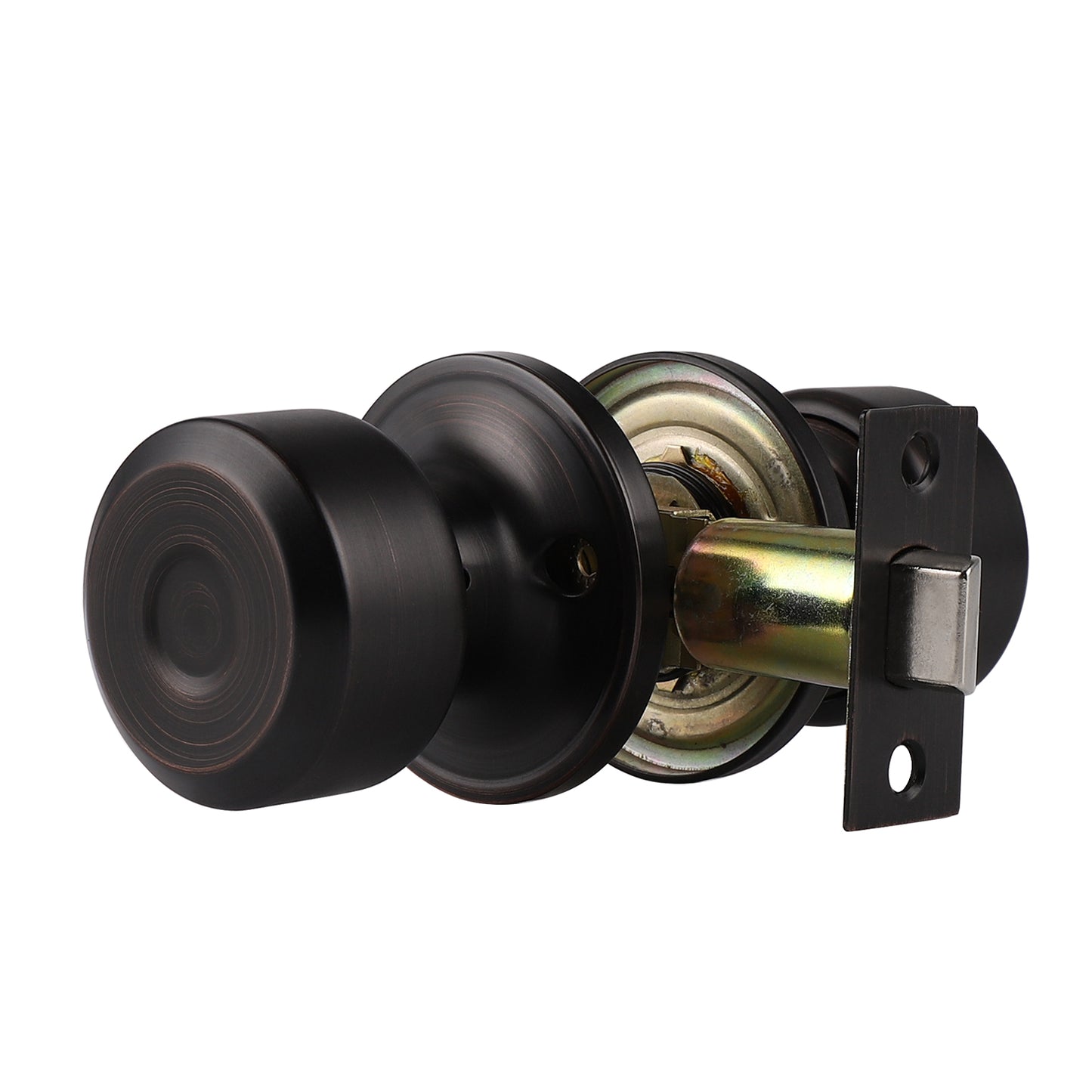 Modern Door Knob Set with Round Rose, Passage Door Lock for Closet and Hallway No Key DL610 - Probrico