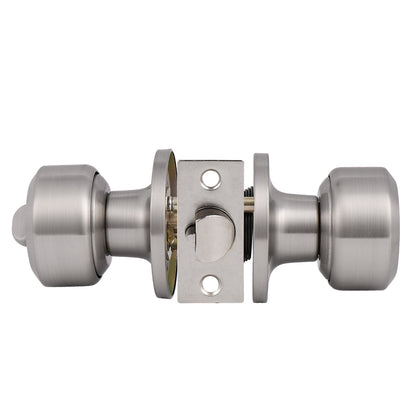 Satin Nickel Finish Entry Door Lock with Same Key, Cylinderical Ball Knob Style - Probrico