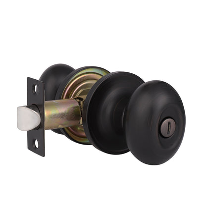 Oval Ball Style Door Knob Privacy Oil Rubbed Bronze Finish DL692ORBBK - Probrico