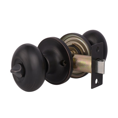 Oval Ball Style Door Knob Privacy Oil Rubbed Bronze Finish DL692ORBBK - Probrico