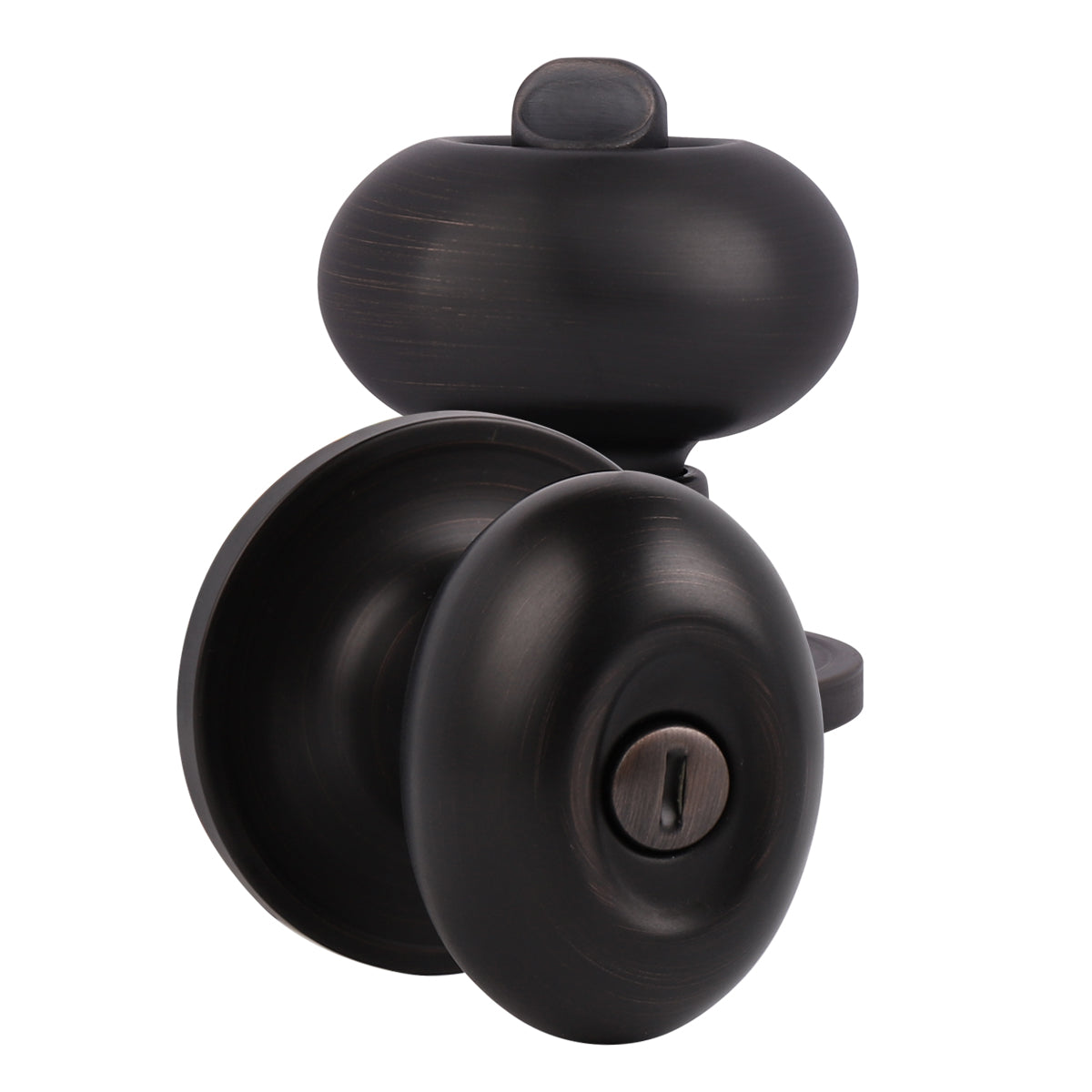 Oval Ball Style Door Knob Privacy Oil Rubbed Bronze Finish DL692ORBBK - Probrico