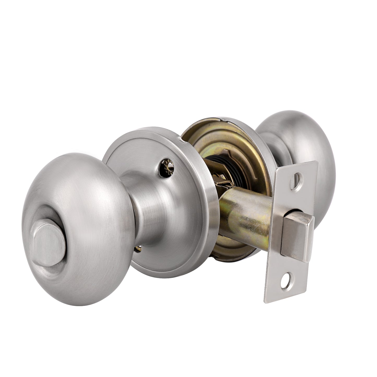 Privacy Door Knobs Bedroom/Bathroom Door Lock set No Key Egg Knob Style Satin Nickel Finish DL692SNBK - Probrico