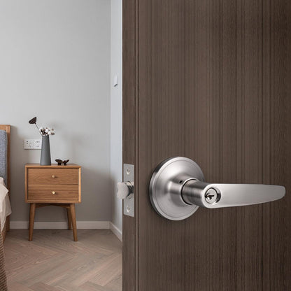 Heavy Duty Door Handles Leaf Style Keyed Entry/Privacy/Passage/Dummy Door Lock Levers Satin Nickel FinishDL815SN - Probrico
