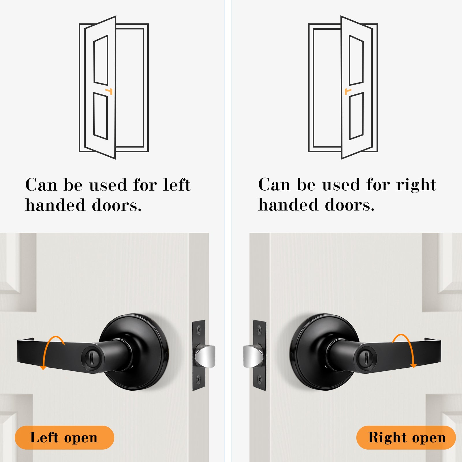 Probrico Black Privacy/Passage Door Lever Function Door Lever Lock DL850ABK