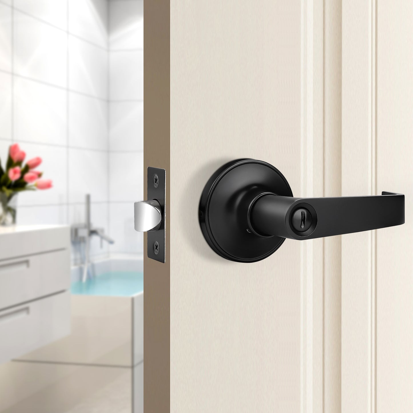 Probrico Black Privacy/Passage Door Lever Function Door Lever Lock DL850ABK - Probrico