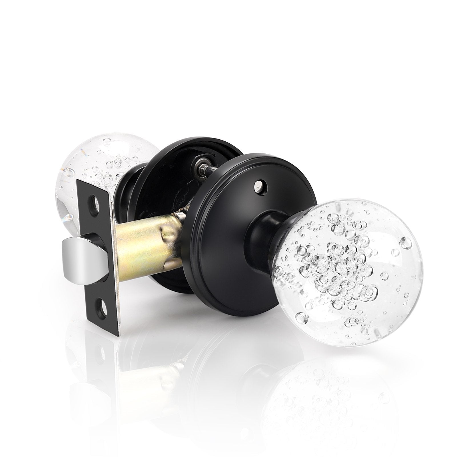Probrico Various Styles of Black Privacy Locks Door Handle Door Knob and Crystal Door Knob 10 Pack