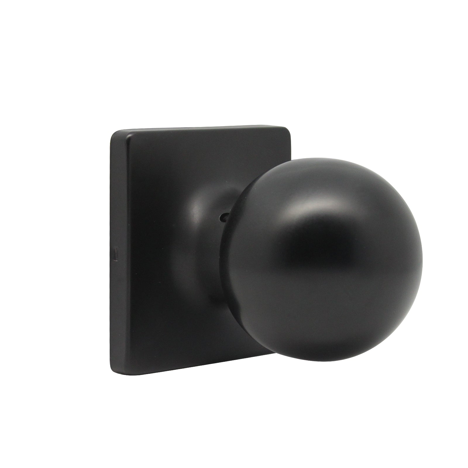 Round Ball Knob with Square Rosette, Interior Passage Door Knobs Black DLS07BKPS