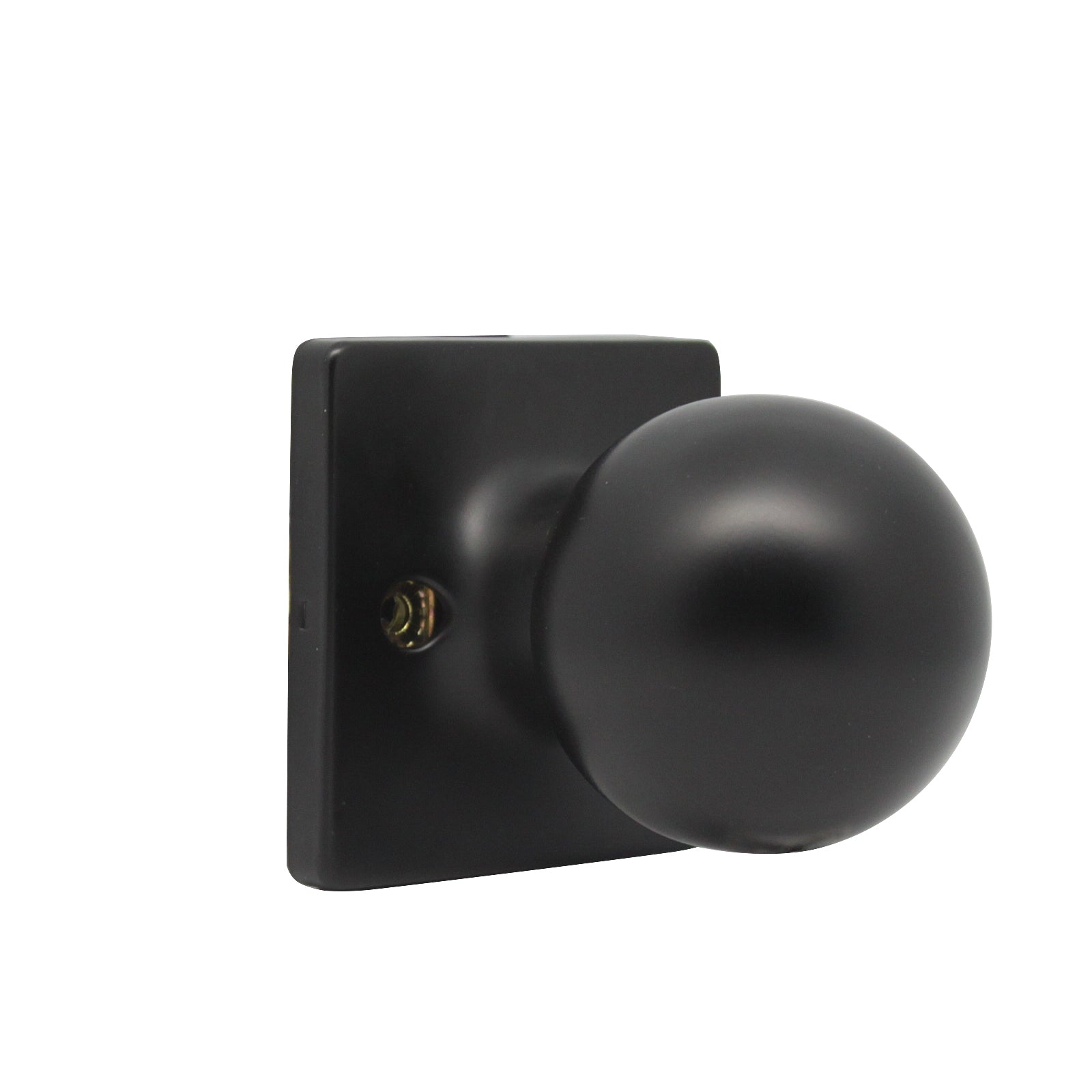 Round Ball Knob with Square Rosette, Interior Passage Door Knobs Black DLS07BKPS