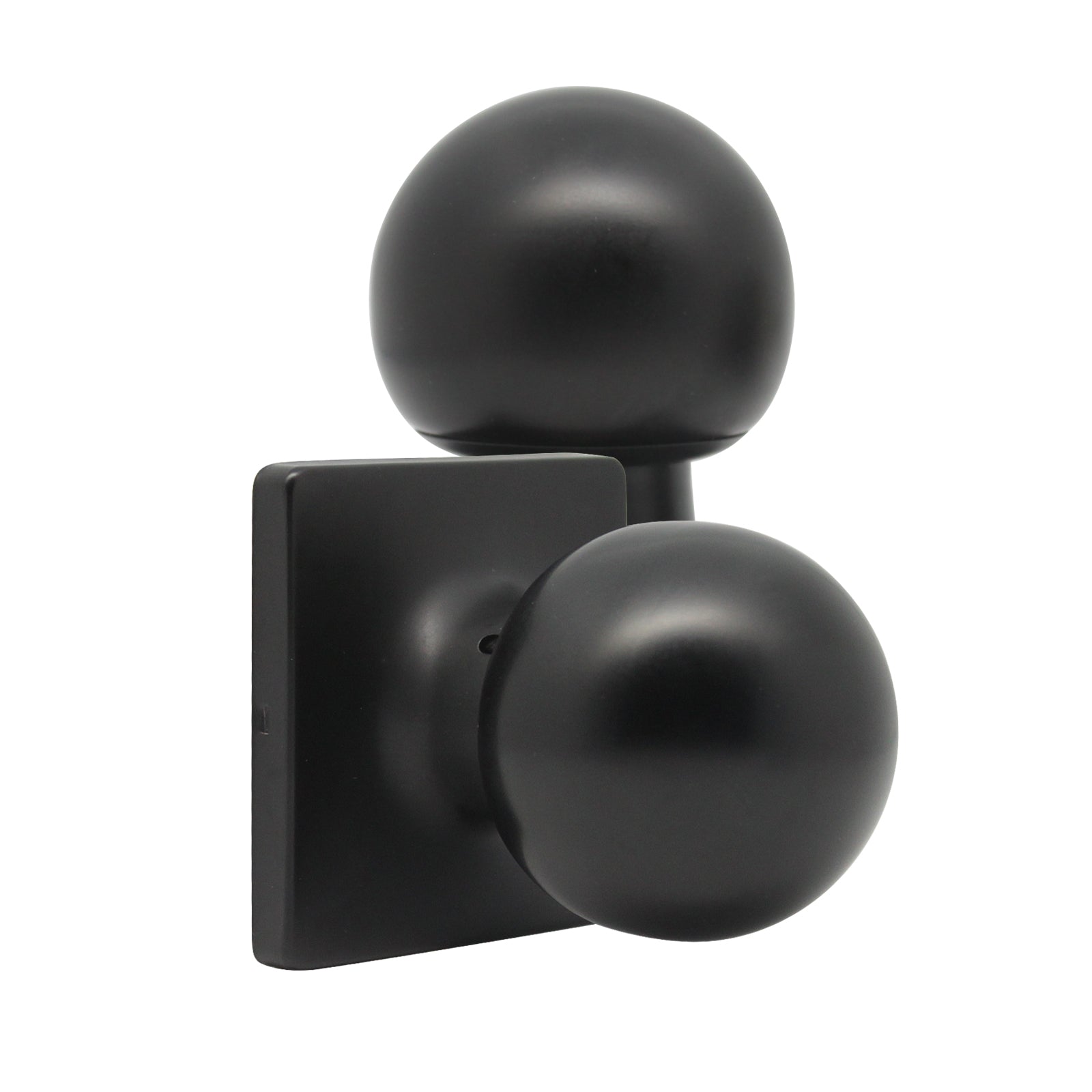 Round Ball Knob with Square Rosette, Interior Passage Door Knobs Black DLS07BKPS - Probrico
