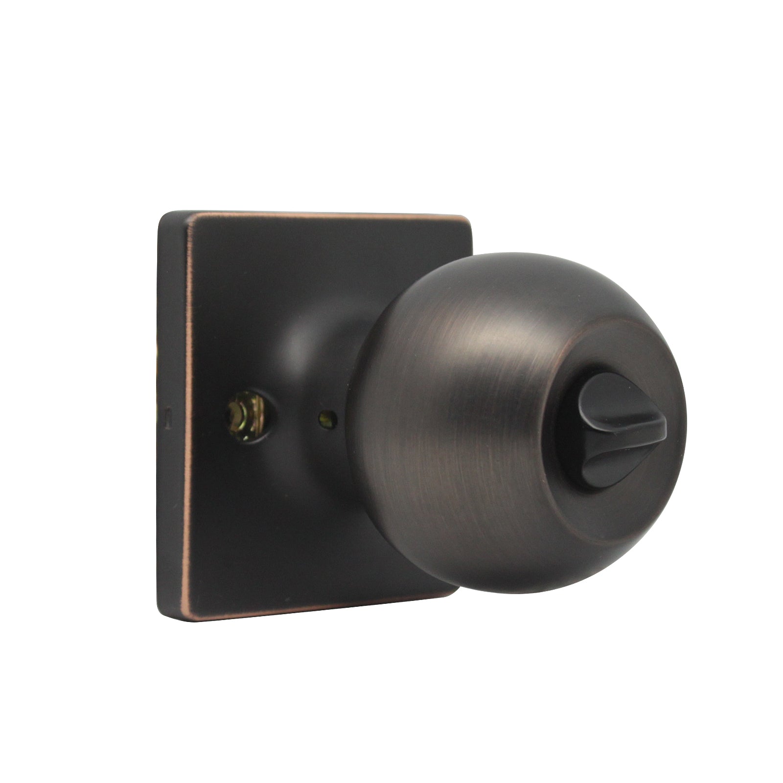 Round Ball Knob with Square Rosette, Interior Privacy Door Knobs Oil Rubbed Bronze DLS07ORBBK - Probrico