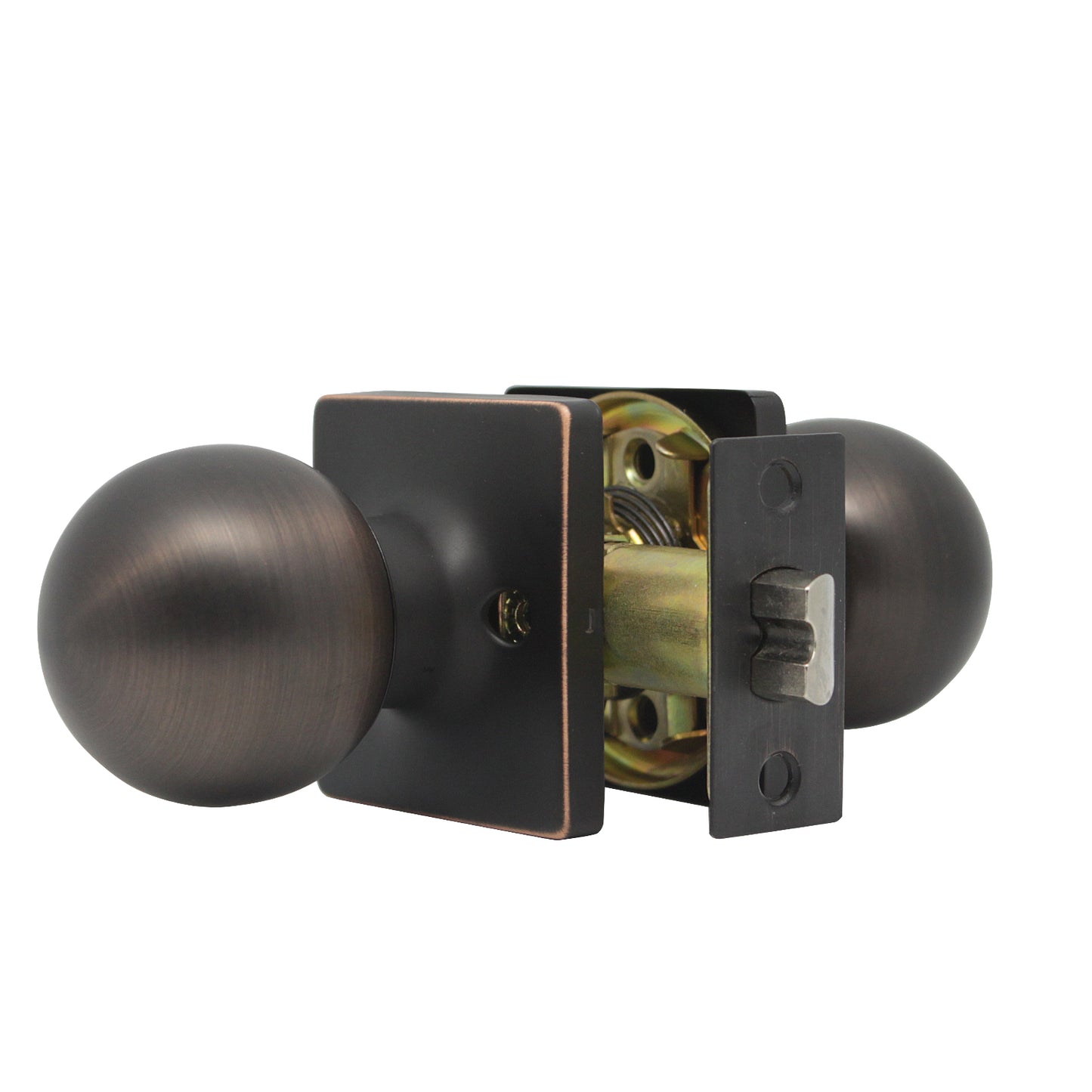 Round Ball Knob with Square Rosette, Interior Passage Door Knobs Oil Rubbed Bronze DLS07ORBPS - Probrico