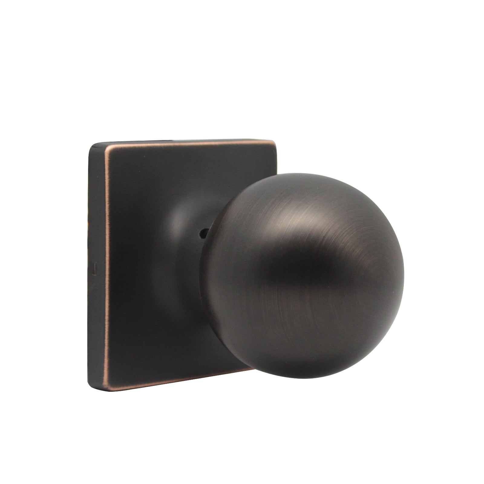 Round Ball Knob with Square Rosette, Interior Passage Door Knobs Oil Rubbed Bronze DLS07ORBPS - Probrico