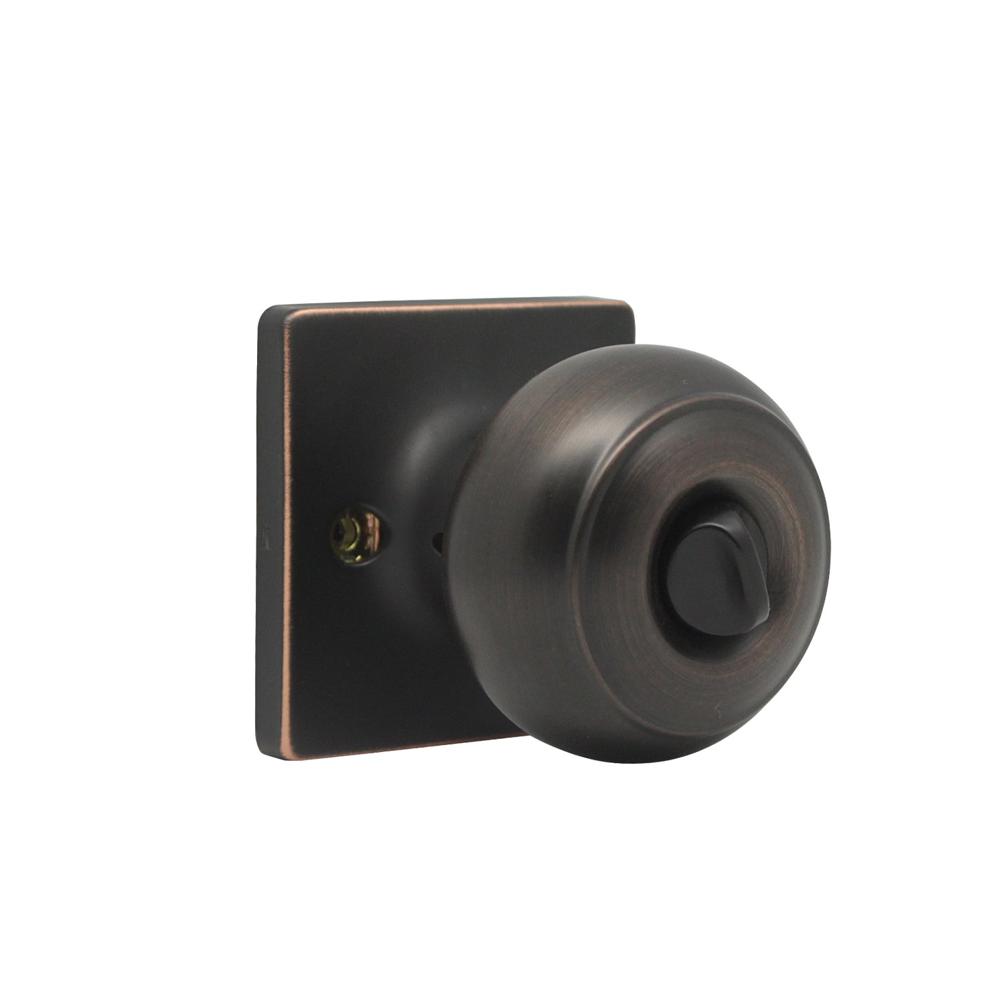 Flat Ball Knob with Square Rosette, Privacy Door Knobs Oil Rubbed Bronze Finish DLS09ORBBK - Probrico