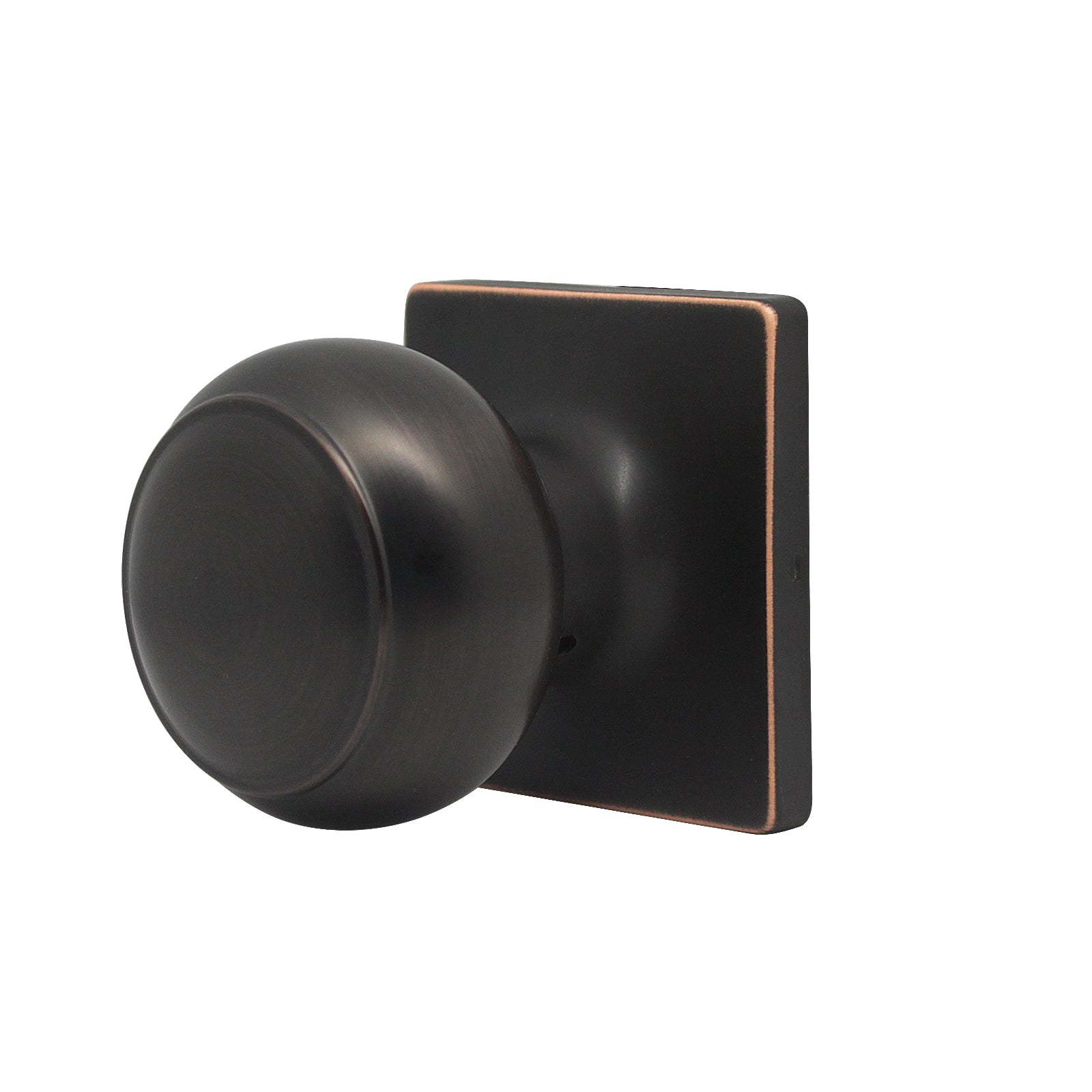Flat Ball Knob with Square Rosette, Passage Door Knobs Oil Rubbed Bronze Finish DLS09ORBPS - Probrico