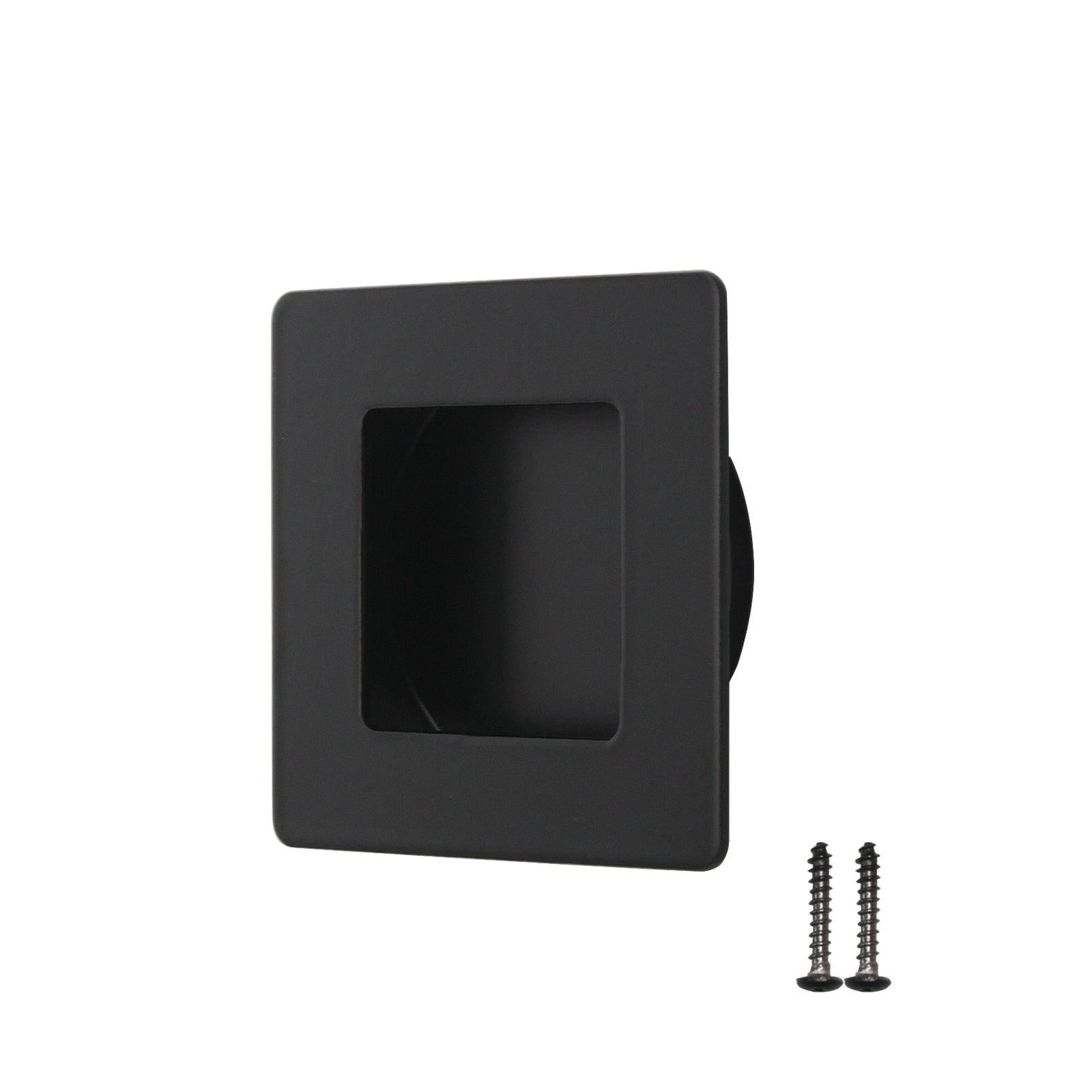 50mm/70mm Square Pocket Door Handles Flush Pull Black Finish - Probrico