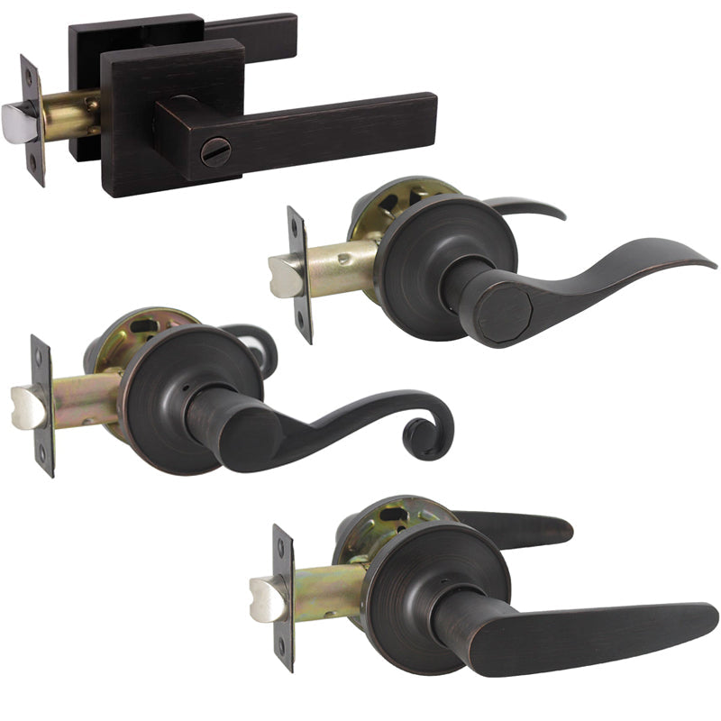 Probrico Door Handles Satin Nickel Finish, Black Finish and Oil Rubbed Bronze Door Levers 10 Packs